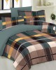 Le Blanc Premium Cotton 100% Squares Green Extra Double Duvet Cover Set 220x240