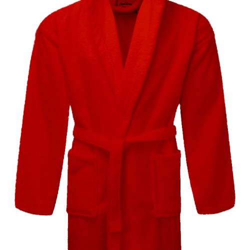 Bathrobe KOMBOS Towel with hood 420gr/m2 Red Large