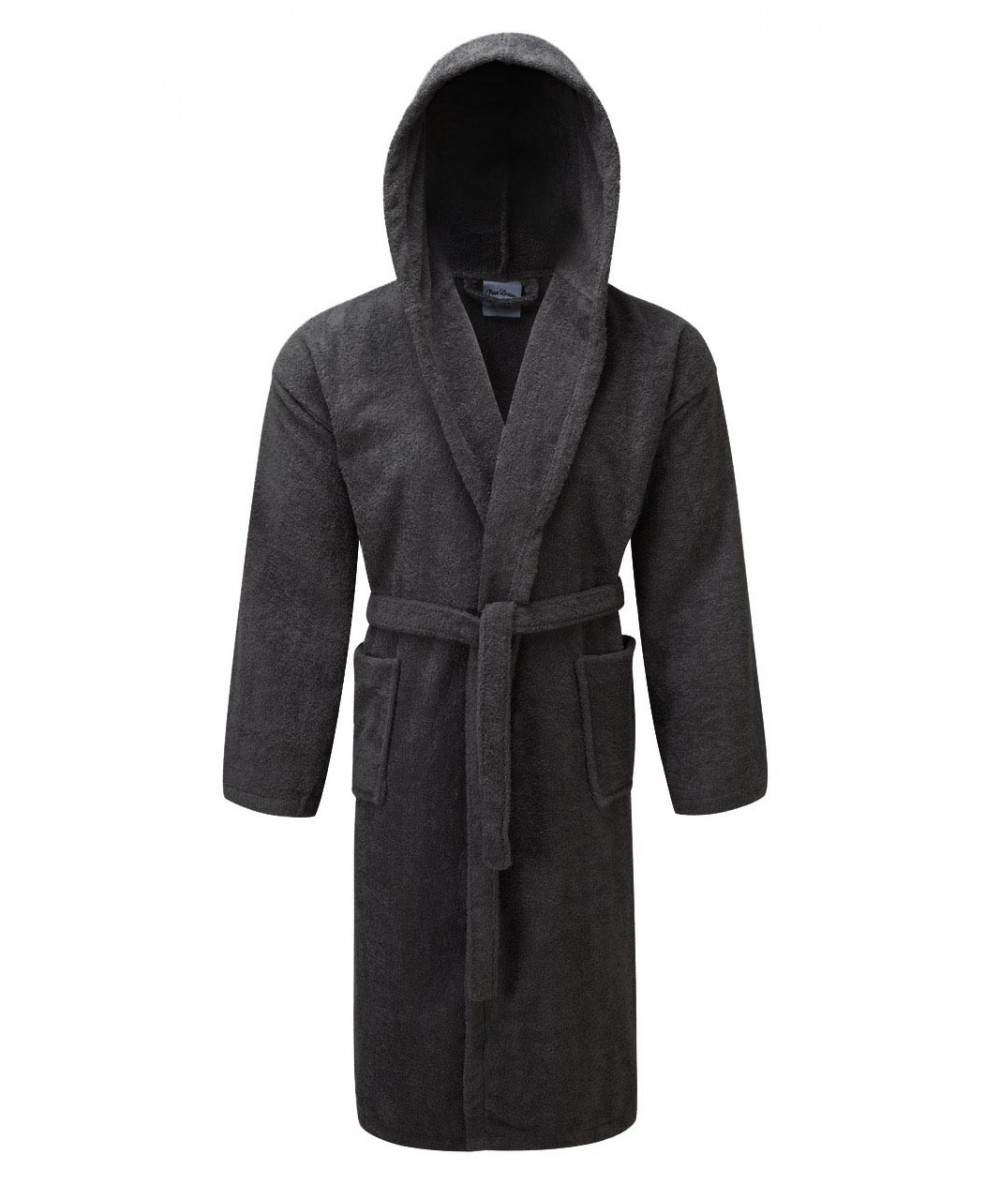 KOMVOS bathrobe Hooded towel 400gr/m2 100% Cotton Gray Extra Extra Large