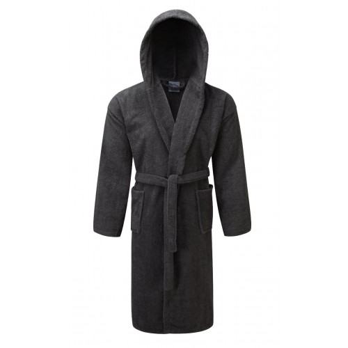 KOMVOS bathrobe Hooded towel 400gr/m2 100% Cotton Gray Extra Extra Large