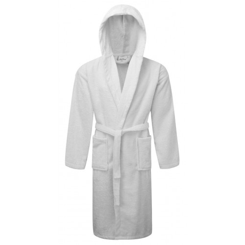 KOMVOS bathrobe Hooded towel 400gr/m2 100% Cotton White Extra Large