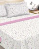 Σεντόνι Φανέλα ΚΟΜΒΟΣ Eμπριμέ Υπέρδιπλο με λάστιχο 160x200 30 & 2 Μαξιλαροθήκες Little Rose Mauve