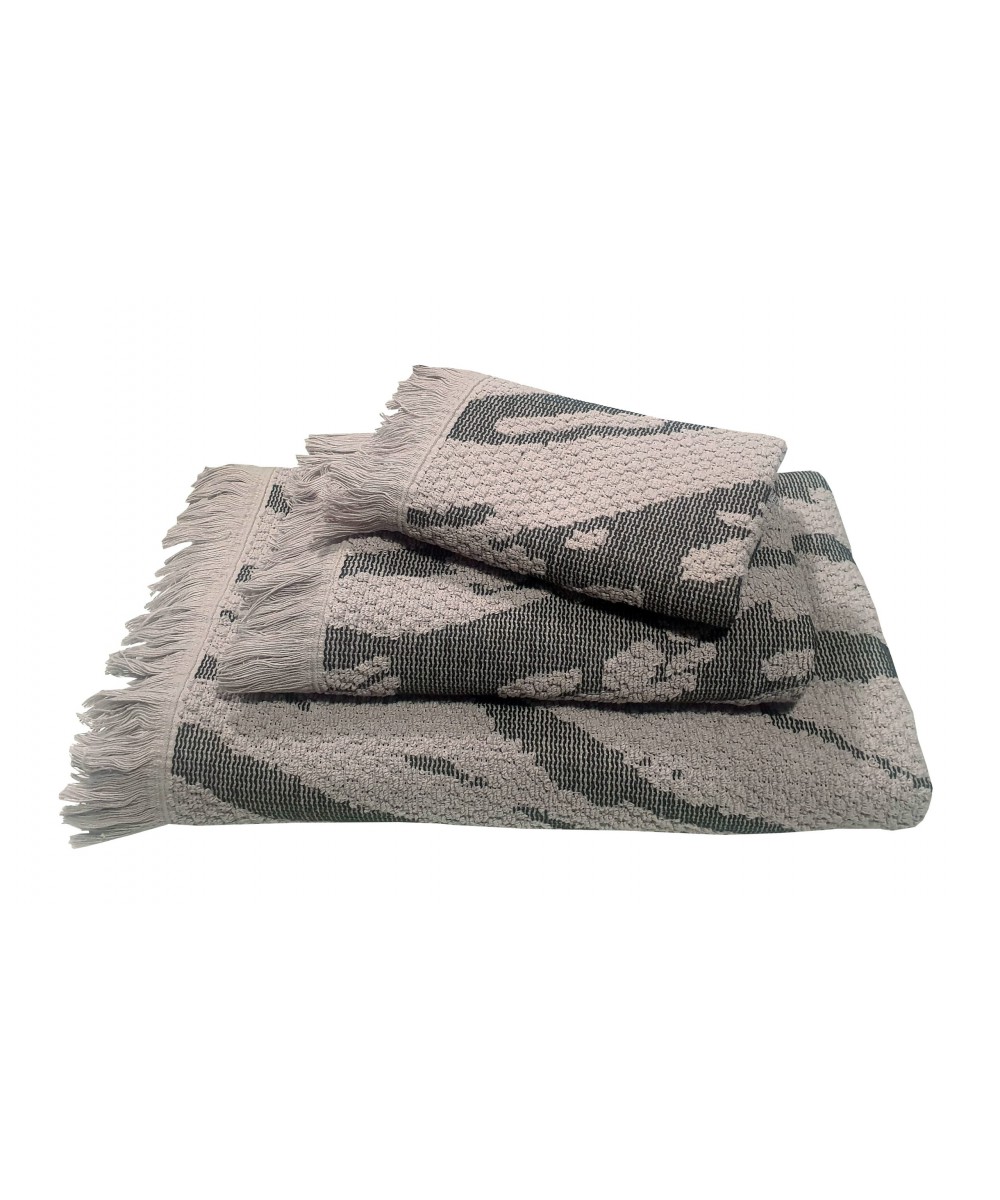 Le Blanc Jacquard Penne Towel 525gr/m2 NAXOS Gray Body 70x140