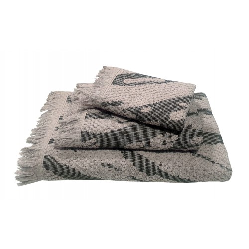 Le Blanc Jacquard Penne Towel 525gr/m2 NAXOS Gray Hand Towel 30x50