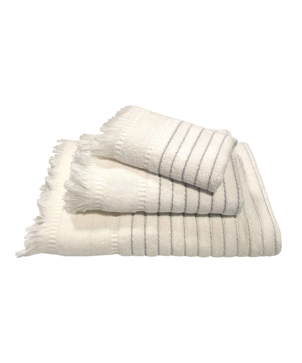 Le Blanc Jacquard Penne Towel 550gr/m2 PAROS White Face Towel 50x90