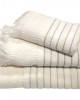 Le Blanc Jacquard Penne Towel 550gr/m2 PAROS White Body 70x140