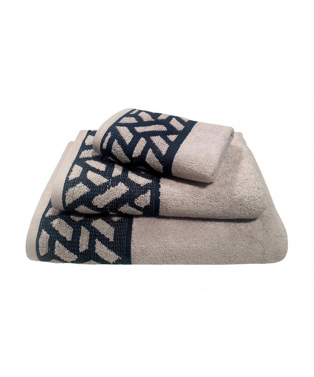 Le Blanc Jacquard Penne Towel 550gr/m2 MYKONOS Gray Hand Towel 30x50