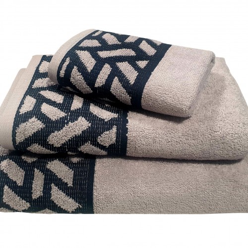 Le Blanc Jacquard Penne Towel 550gr/m2 MYKONOS Gray Face Towel 50x90