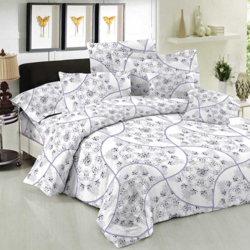 Sheet set KOMVOS Cotton Line Printed ROSELLA ROYAL BLUE Super double with elastic 170x200 20
