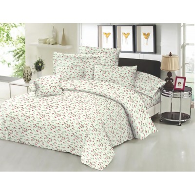 Sheet set KOMVOS Cotton Line Printed Little Rose Cream Extra double with elastic 170x200 22