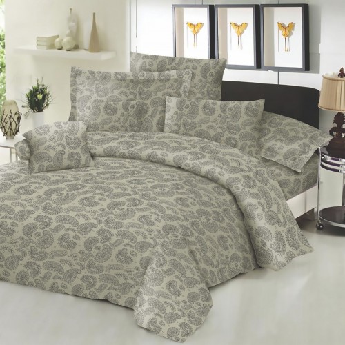 Sheet set KOMBOS Cotton Line Printed Lahor Beige Extra double with elastic 170x200 22
