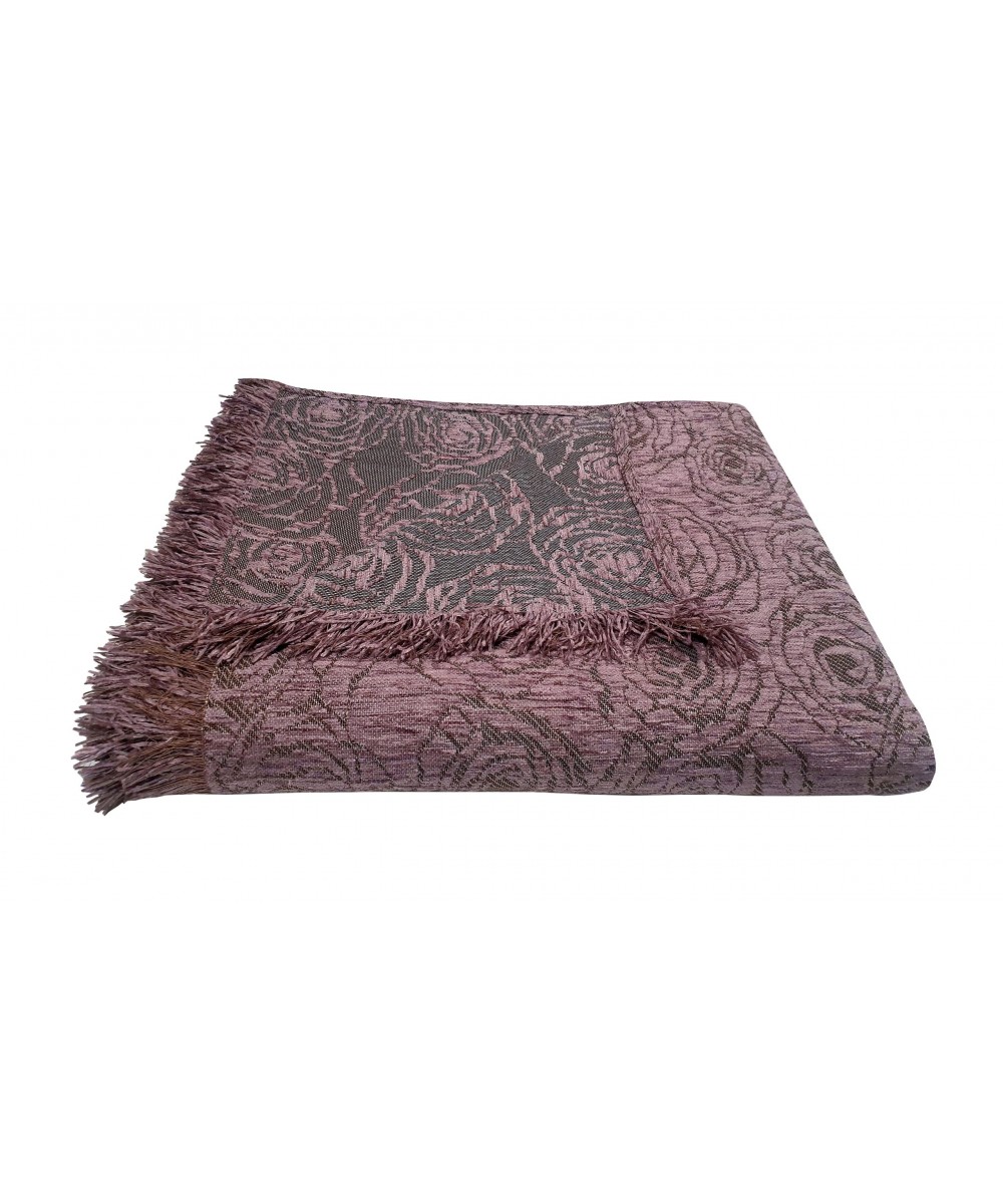 Throw KOMBOS Chenille 1th 180x180 Rose Lilac