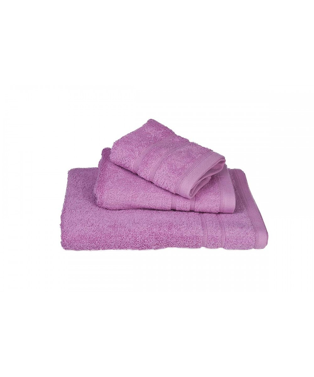 Towel Set 3 pcs KOMBOS Pennie 500g/m2 Purple (40x60, 50x90, 75x145)
