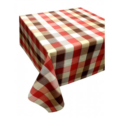 Tablecloth KOMBOS Plaid Polycotton Design-3 Red 140x140