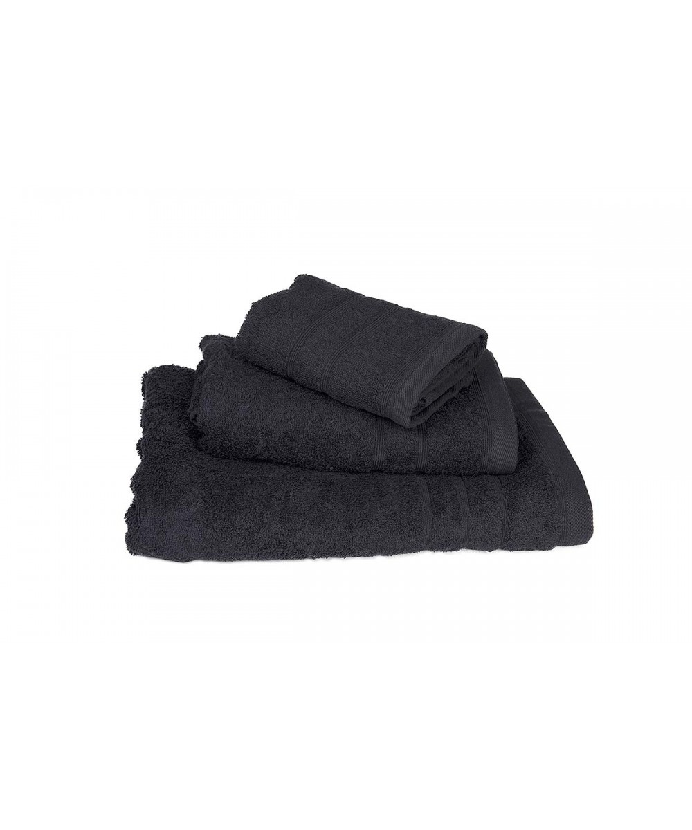 Πετσέτα ΚΟΜΒΟΣ Πεννιέ 500γρ/μ2 Μαύρη Προσώπου 50x90