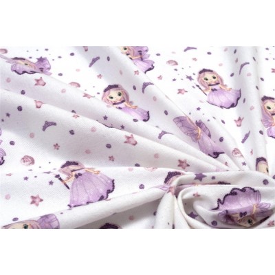 ΚΑΤΩΣΕΝΤΟΝΟ ΜΕ ΛΑΣΤΙΧΟ bebe Fairy 86 0,70X1,40X0,15 White-Lilac 100%  Cotton Flannel