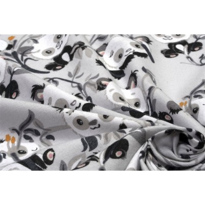ΚΑΤΩΣΕΝΤΟΝΟ ΜΕ ΛΑΣΤΙΧΟ bebe Panda Bear 96 0,70X1,40X0,15 Grey 100%  Cotton Flannel