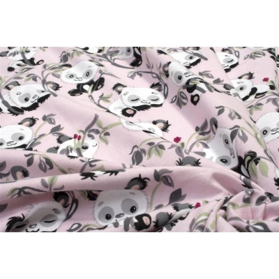 ΚΑΤΩΣΕΝΤΟΝΟ ΜΕ ΛΑΣΤΙΧΟ bebe Panda Bear 97 0,70X1,40X0,15 Pink 100%  Cotton Flannel