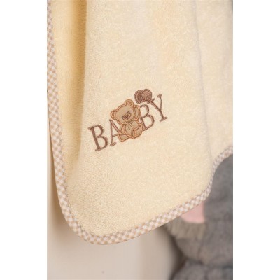 ΚΑΠΑ Με Κέντημα bebe Baby Bear 164 75X85 Εκρού 100%  Cotton