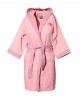 Pink hooded children's bathrobe