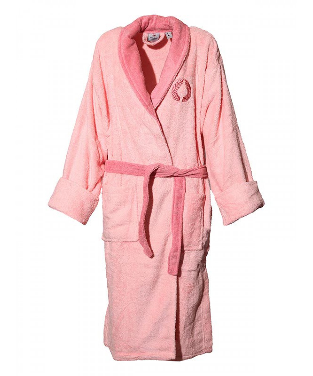 Pink embroidered bathrobe