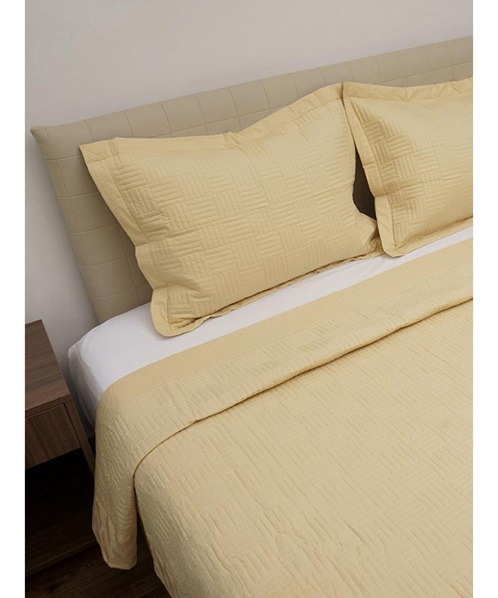 Embroidered Percale Blanket Yellow Super Double (220x240)