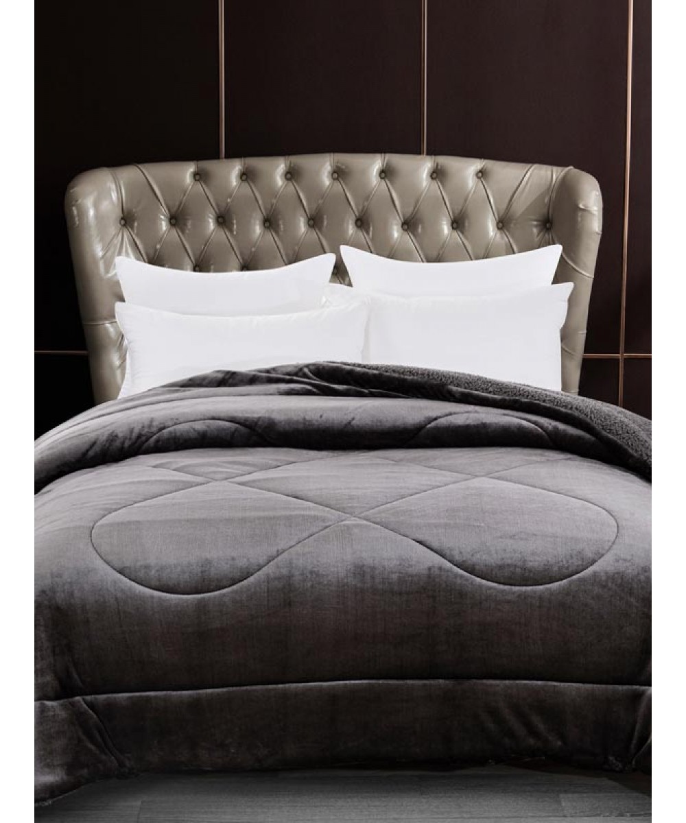 Coral Anthracite Extra Double Duvet Cover (220x240)