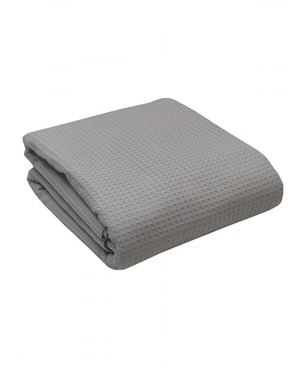 Κουβέρτα πικέ cotton Dark Grey Υπέρδιπλη (230x265)