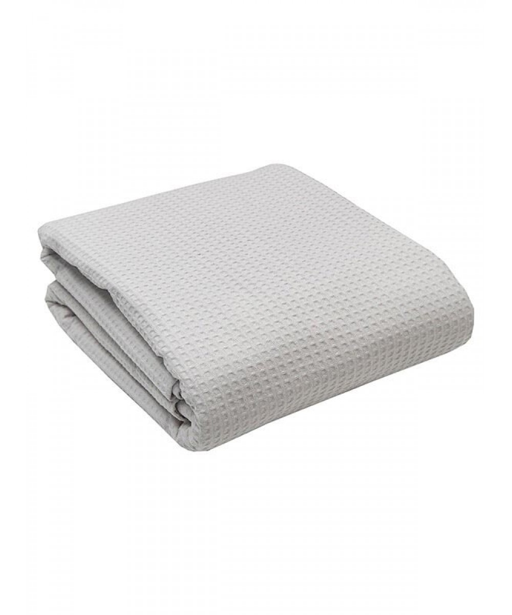 Κουβέρτα πικέ cotton Light Grey Υπέρδιπλη (230x265)