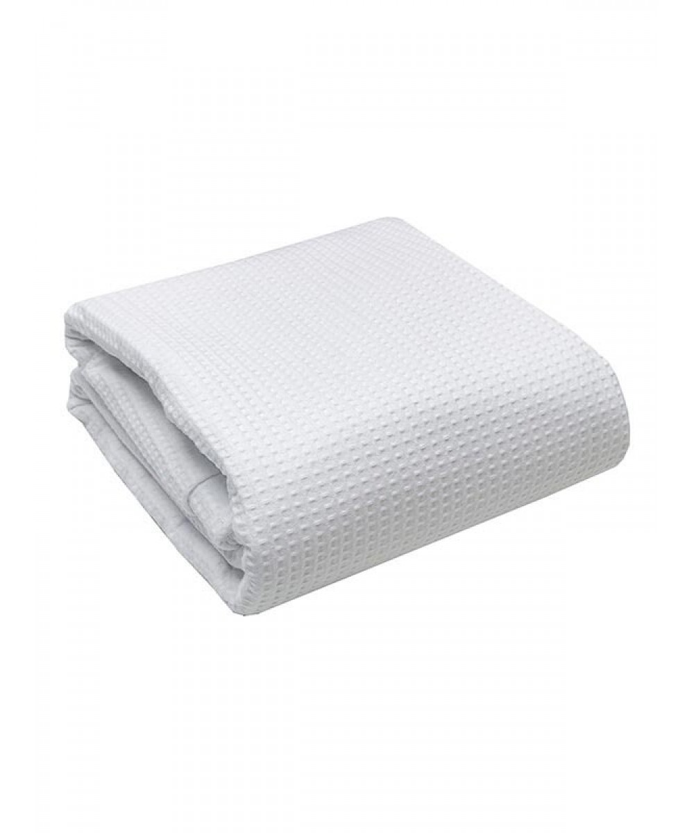 Pique blanket cotton White Super double (230x265)