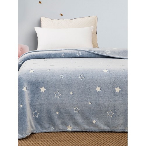 Stars Blue Phosphorescent Crib Blanket 110x140