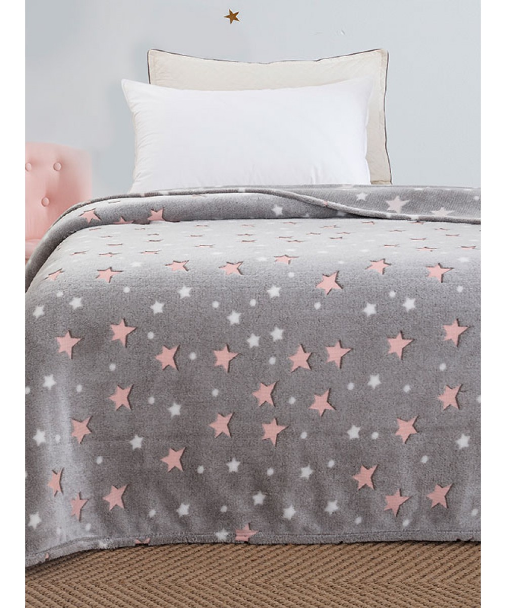 Stars Pink fluorescent crib blanket 110x140