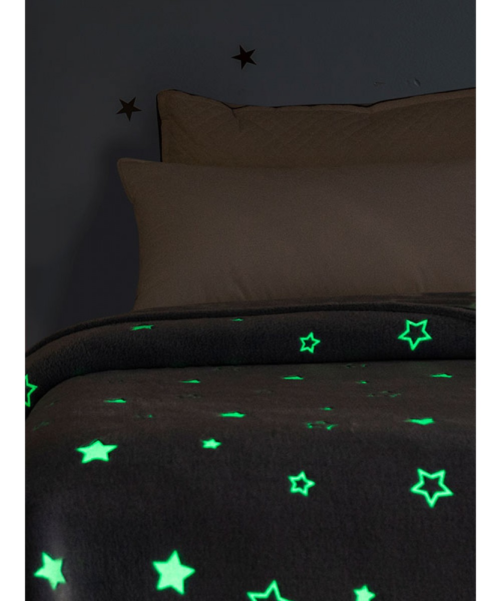 Fluorescent blanket Stars Blue 80x90