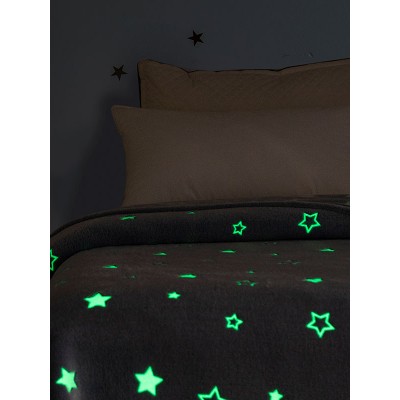 Fluorescent blanket Stars Blue 80x90