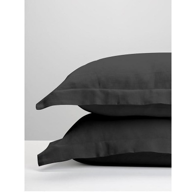 Oxford Satin Dark Gray Pillowcases 50x70