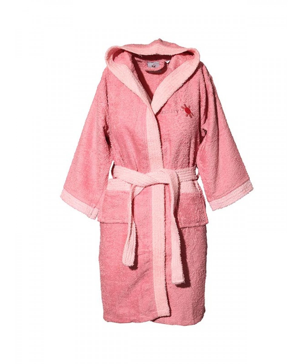 Children's bathrobe with hood Lila Age 6-8