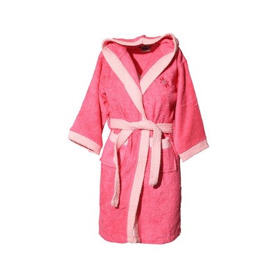 Children's bathrobe with hood Fuchsia Age 8-10