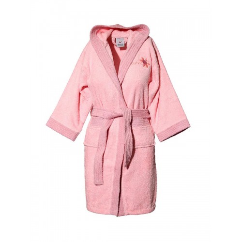 Children's bathrobe with hood Pink Age 8-10