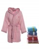 Children's bathrobe with hood Fuchsia Age 6-8