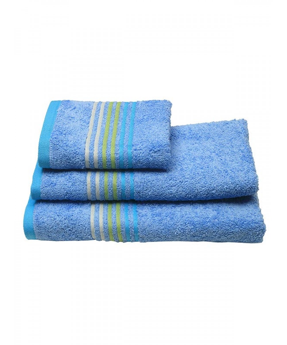 Stripes Light Blue Face Towel (50x100)