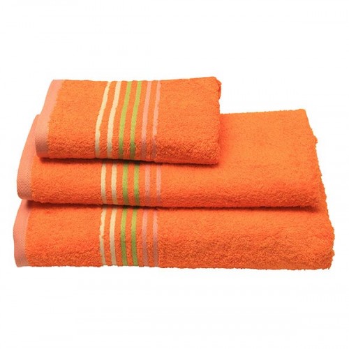Πετσέτα πενιέ Stripes Orange Προσώπου (50x100)