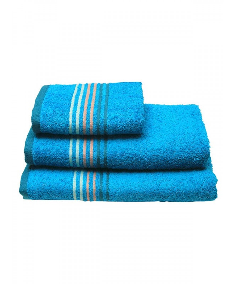 Πετσέτα πενιέ Stripes Turquoise Προσώπου (50x100)