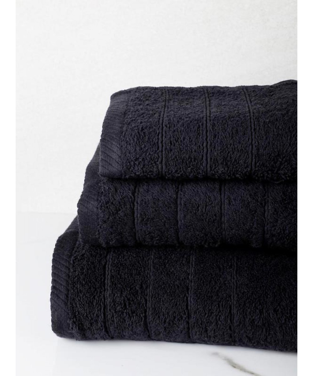 Combed towel Dory 21 Black Set of 3 pcs.