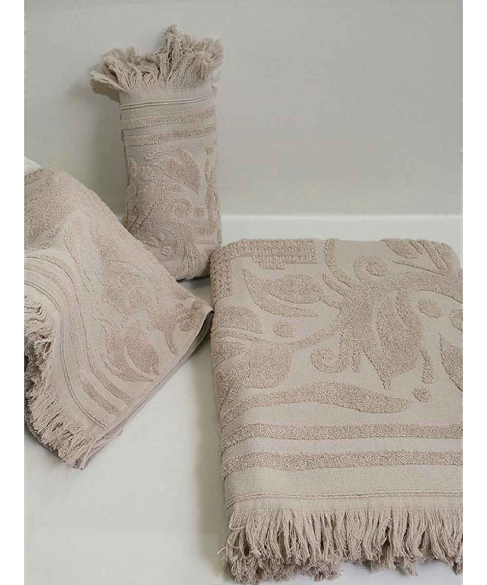 Crochet Towel 1 Beige Bathroom (80x150)