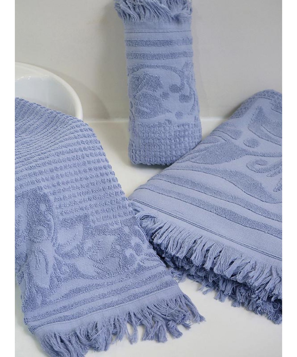 Crochet Towel 7 Blue Set of 3 pcs.