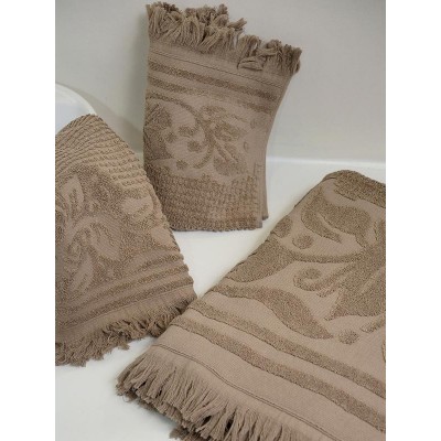 Crochet Towel 8 Coffee Set of 3 pcs.