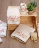 Set of embroidered towels 20 Ecru