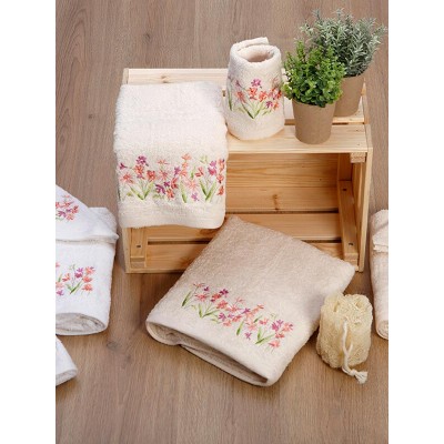 Set of embroidered towels 20 White