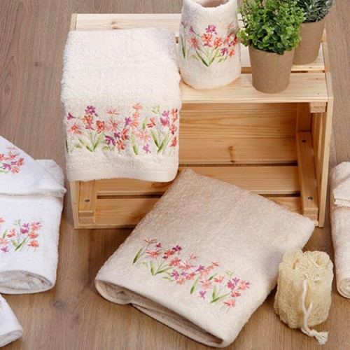 Set of embroidered towels 20 White