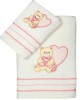 Set of embroidered towels Heart 01 Pink